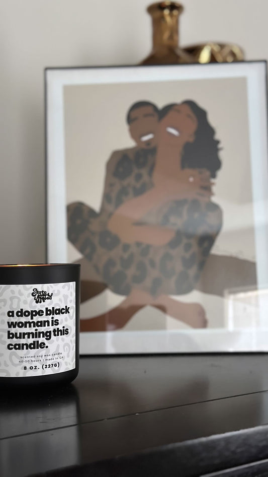dope black woman candle
