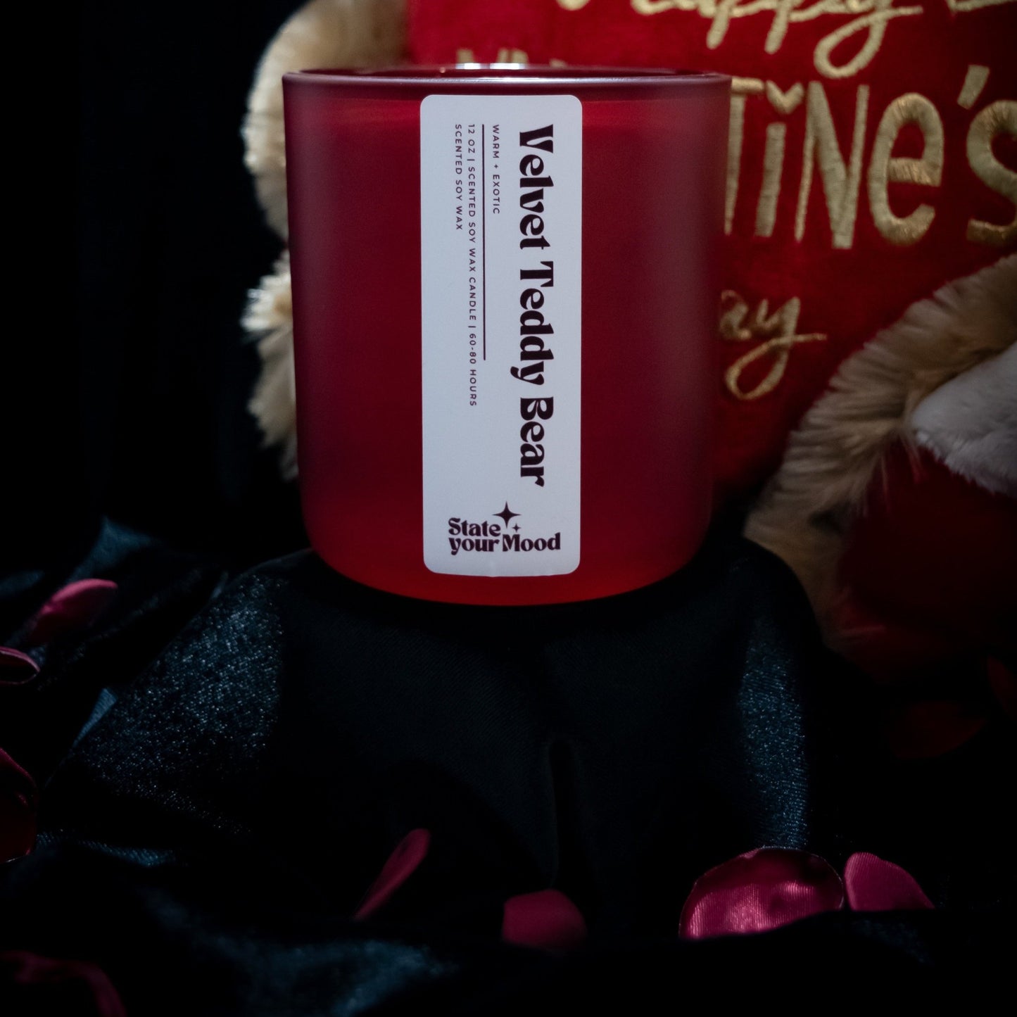 velvet teddy bear candle