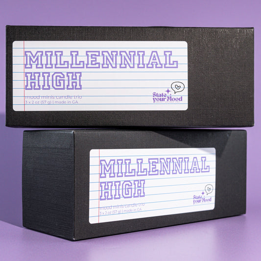 millennial high mood minis candle trio