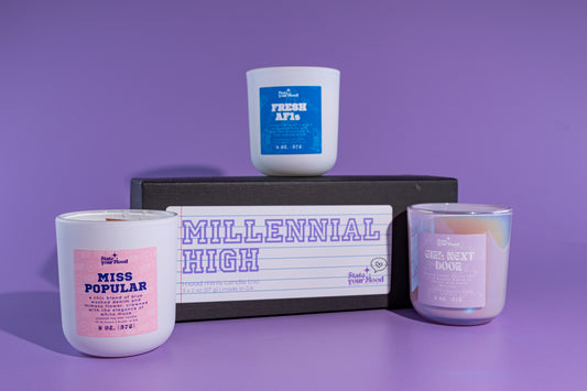 millennial high mood minis candle trio