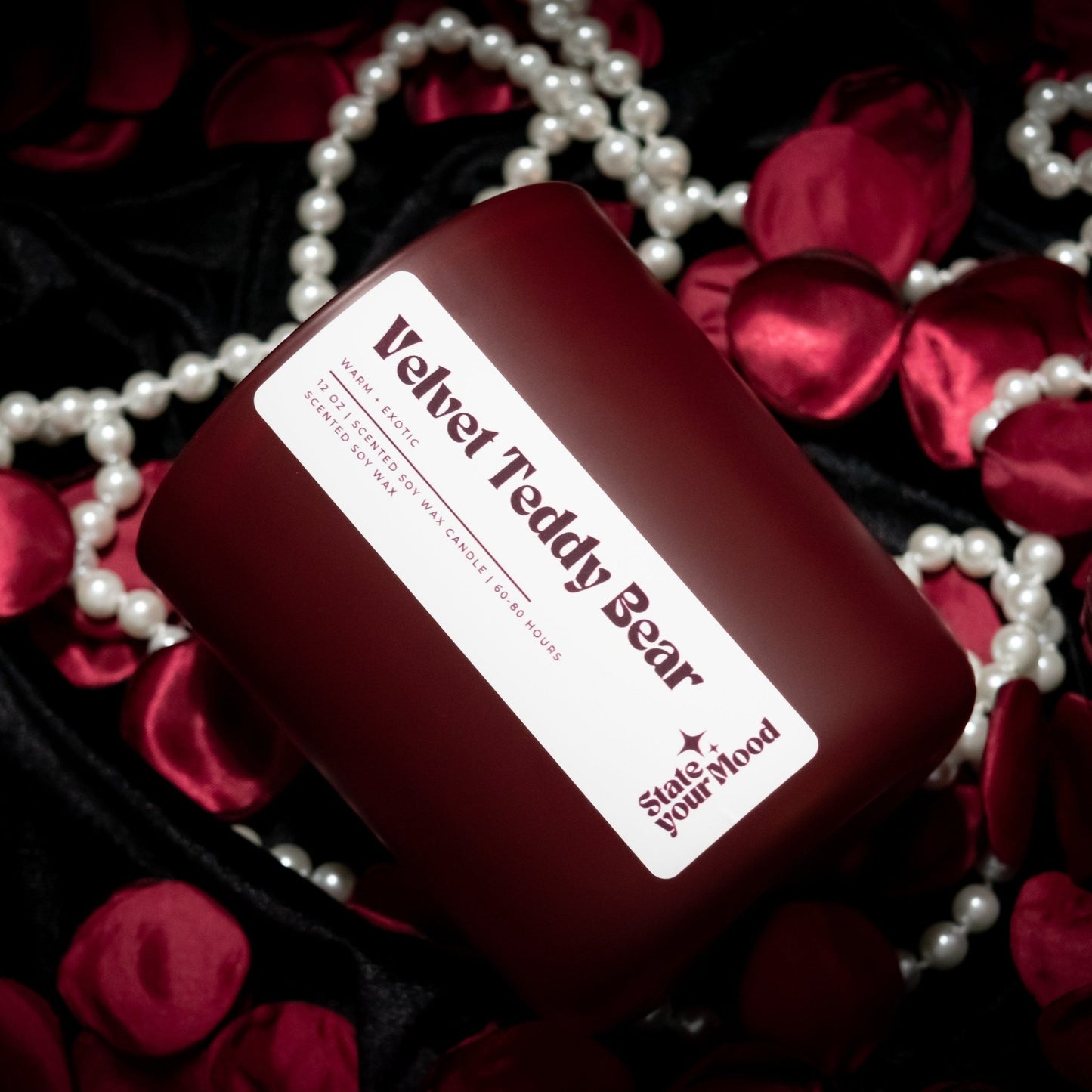 velvet teddy bear candle